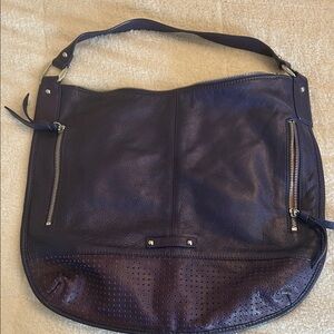 b. makowsky Purple Leather Hobo Bag